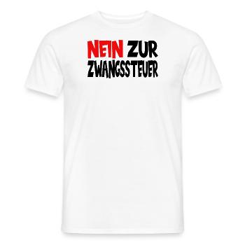Nein zur Zwangssteuer - Männer T-Shirt - Weiß - Vorne - AI Model Male 178 dark (178cm)