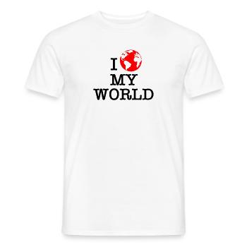 I love my world - Men's T-Shirt - white - Front - AI Model Male 178 dark (178cm)
