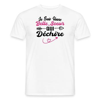 Belle Sœur Qui Déchire - Belle Soeur Qui Déchire - T-shirt homme - blanc - Devant - AI Model Male 178 dark (178cm)
