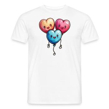 Ballon Herzen auch für Kinder und Geburtstage - Männer T-Shirt - Weiß - Vorne - AI Model Male 178 dark (178cm)