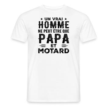 A Real Man Is Just Dad and Biker - Men's T-Shirt - white - Front - AI Model Male 178 dark (178cm)