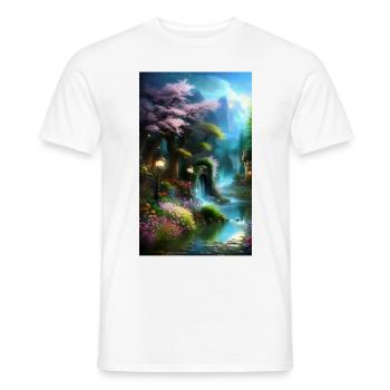 Ätherisches Fantasiehaus in der Natur - Männer T-Shirt - Weiß - Vorne - AI Model Male 178 dark (178cm)