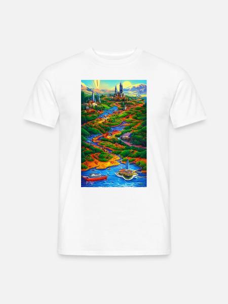 Ai abstract & exotic world landscape - Men's T-Shirt - white