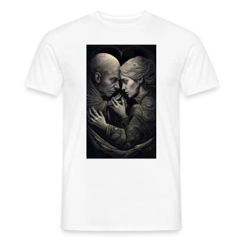 Elderly love in a grim time - Men's T-Shirt - white - Front - AI Model Male 178 dark (178cm)