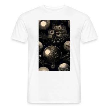 Dunkles geometrisches und abstraktes Zuhause - Männer T-Shirt - Weiß - Vorne - AI Model Male 178 dark (178cm)