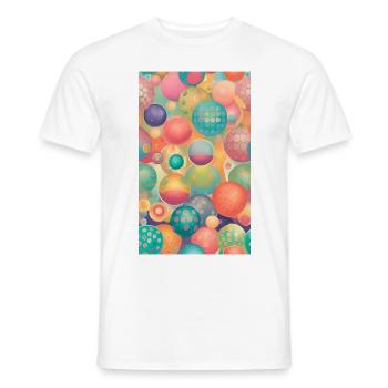 World of soft geometry - Men's T-Shirt - white - Front - AI Model Male 178 dark (178cm)