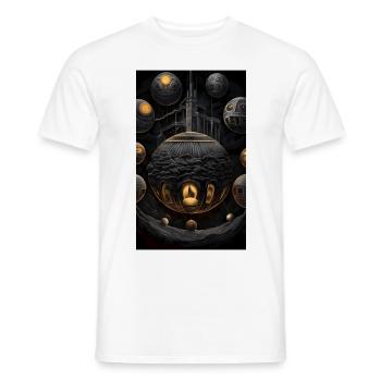 Monde sphérique sombre fantastique - T-shirt homme - blanc - Devant - AI Model Male 178 dark (178cm)