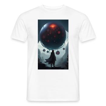 Dystopian world of machines & spheres - Men's T-Shirt - white - Front - AI Model Male 178 dark (178cm)
