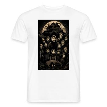 Mysterious family portrait landscape - Men's T-Shirt - white - Front - AI Model Male 178 dark (178cm)