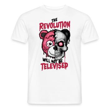 The Revolution Will Not Be Televised - Men's T-Shirt - white - Front - AI Model Male 178 dark (178cm)