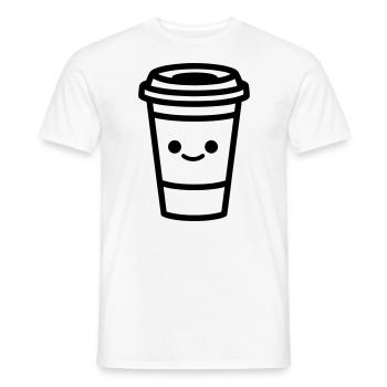 Kaffeebecher - Männer T-Shirt - Weiß - Vorne - AI Model Male 178 dark (178cm)