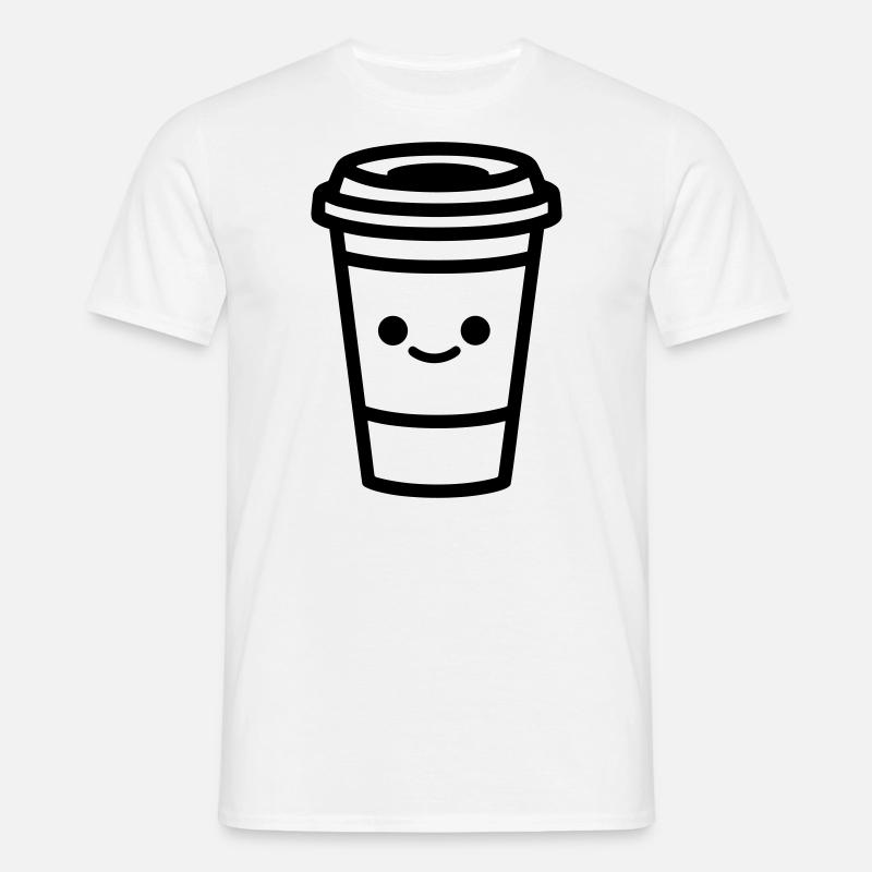 Kaffeebecher - Männer T-Shirt - Weiß