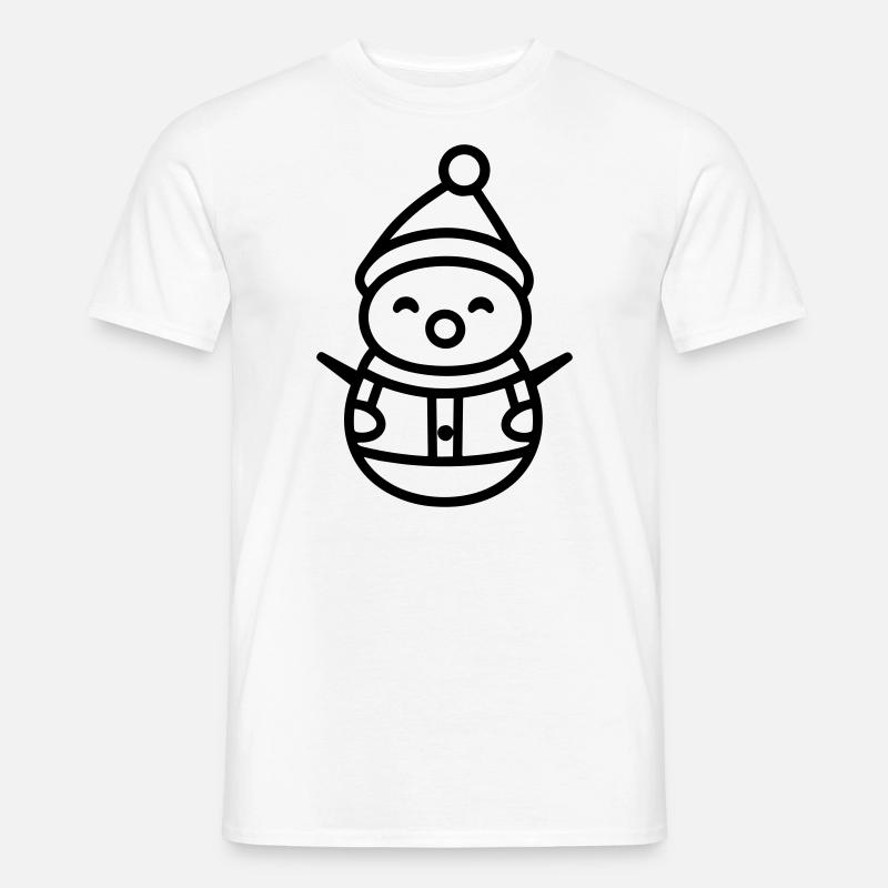 Schneemann - Männer T-Shirt - Weiß