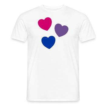 Coeurs Bi Drapeau Couleurs Fierté Subtile - T-shirt homme - blanc - Devant - AI Model Male 178 dark (178cm)