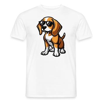 Beagle Dogs Cool Comic - Men's T-Shirt - white - Front - AI Model Male 178 dark (178cm)