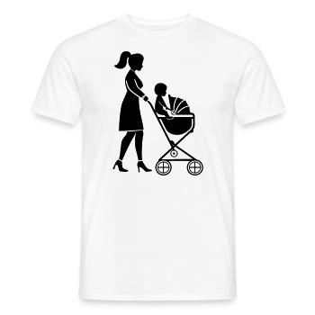 Mom stroller baby - Men's T-Shirt - white - Front - AI Model Male 178 dark (178cm)