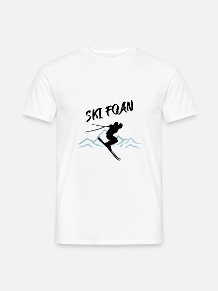 Ski foan, Skifahren - Männer T-Shirt - Weiß