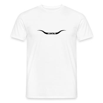 Basique Cantal cornes - T-shirt homme - blanc - Devant - AI Model Male 178 dark (178cm)