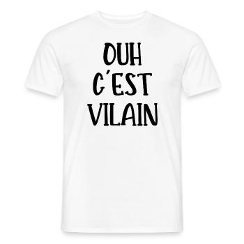 ouh c'est vilain - T-shirt homme - blanc - Devant - AI Model Male 178 dark (178cm)
