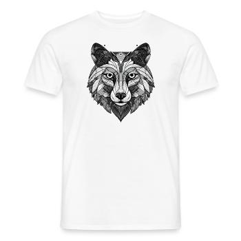 Wolf Geometrisch - Männer T-Shirt - Weiß - Vorne - AI Model Male 178 dark (178cm)