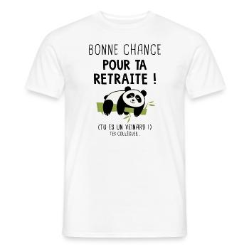 Retraite départ retraite cadeau retraité veinard - T-shirt homme - blanc - Devant - AI Model Male 178 dark (178cm)
