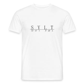 SYLT Koordinaten - Männer T-Shirt - Weiß - Vorne - AI Model Male 178 dark (178cm)