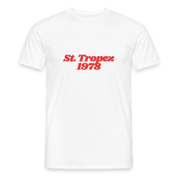 St Tropez 1978 - Männer T-Shirt - Weiß - Vorne - AI Model Male 178 dark (178cm)