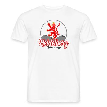 Heidelberg Löwe Deutschland - Vintage Hell Wappen - Männer T-Shirt - Weiß - Vorne - AI Model Male 178 dark (178cm)