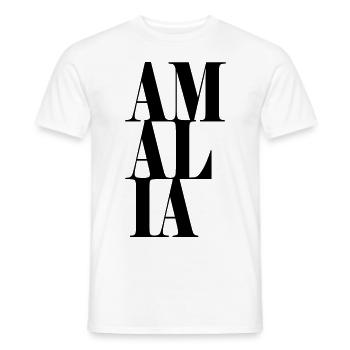 Amalia Name Vorname Moderne Schrift Wort Art - Männer T-Shirt - Weiß - Vorne - AI Model Male 178 dark (178cm)
