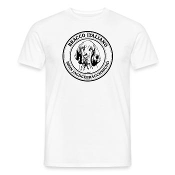 Bracco Italiano Jagdgebrauchshund Jagdhunde Hunde - Männer T-Shirt - Weiß - Vorne - AI Model Male 178 dark (178cm)