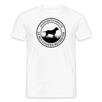 Curly Coated Retriever Jagdgebrauchshund Wilsigns - Männer T-Shirt - Weiß - Vorne - AI Model Male 178 dark (178cm)
