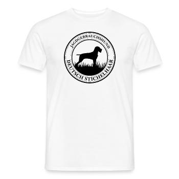 Deutsch Stichelhaar Jagdgebrauchshund Jagdhunde - Männer T-Shirt - Weiß - Vorne - AI Model Male 178 dark (178cm)