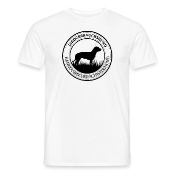 Hannoverscher Schweisshund Jagdgebrauchshund - Männer T-Shirt - Weiß - Vorne - AI Model Male 178 dark (178cm)
