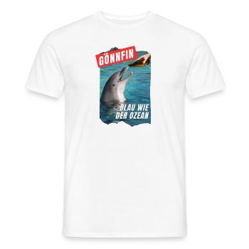 Gönnfin Blau wie der Ozean lustiges Party Design - Männer T-Shirt - Weiß - Vorne - AI Model Male 178 dark (178cm)