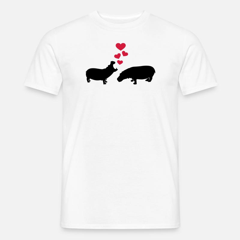 Nilpferd - Männer T-Shirt - Weiß