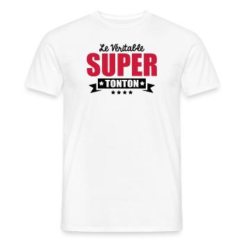 le véritable super tonton - T-shirt homme - blanc - Devant - AI Model Male 178 dark (178cm)
