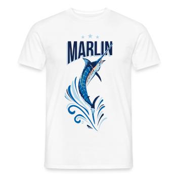 AD Marlin Fishing - Men's T-Shirt - white - Front - AI Model Male 178 dark (178cm)