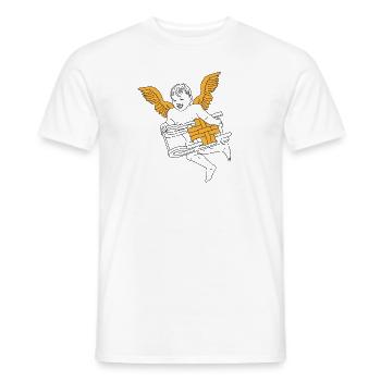 Engerl mit Schlitten Weihnachten - Männer T-Shirt - Weiß - Vorne - AI Model Male 178 dark (178cm)
