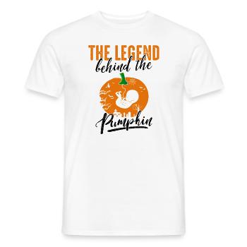The legend behind the pumpkin Halloween costume - Men's T-Shirt - white - Front - AI Model Male 178 dark (178cm)