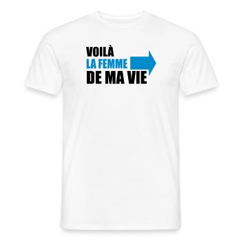 voilà la femme de ma vie - T-shirt homme - blanc - Devant - AI Model Male 178 dark (178cm)