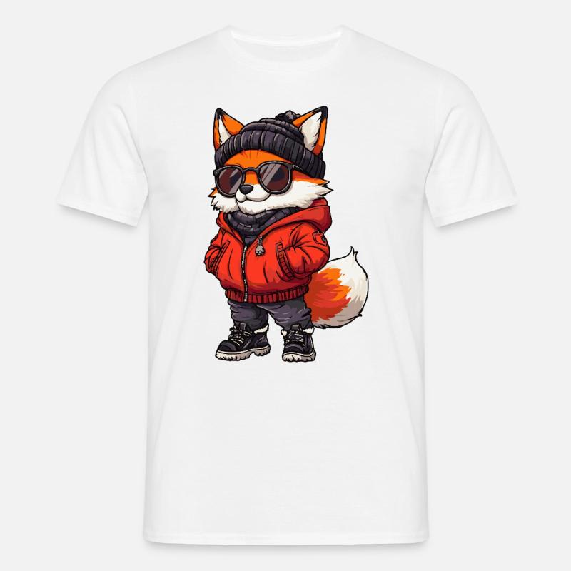 Fuchs Cool Comic - Männer T-Shirt - Weiß