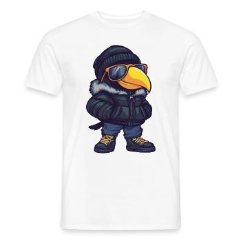 Toucan oiseau bande dessinée cool - T-shirt homme - blanc - Devant - AI Model Male 178 dark (178cm)