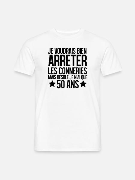 désolé je n'ai que 50 ans - T-shirt homme - blanc