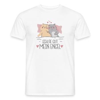 Schlaf gut mein Engel schlafende Katze - Männer T-Shirt - Weiß - Vorne - AI Model Male 178 dark (178cm)