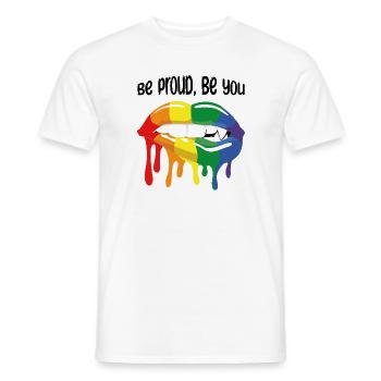Be proud be you, lgbtq illustration - Männer T-Shirt - Weiß - Vorne - AI Model Male 178 dark (178cm)