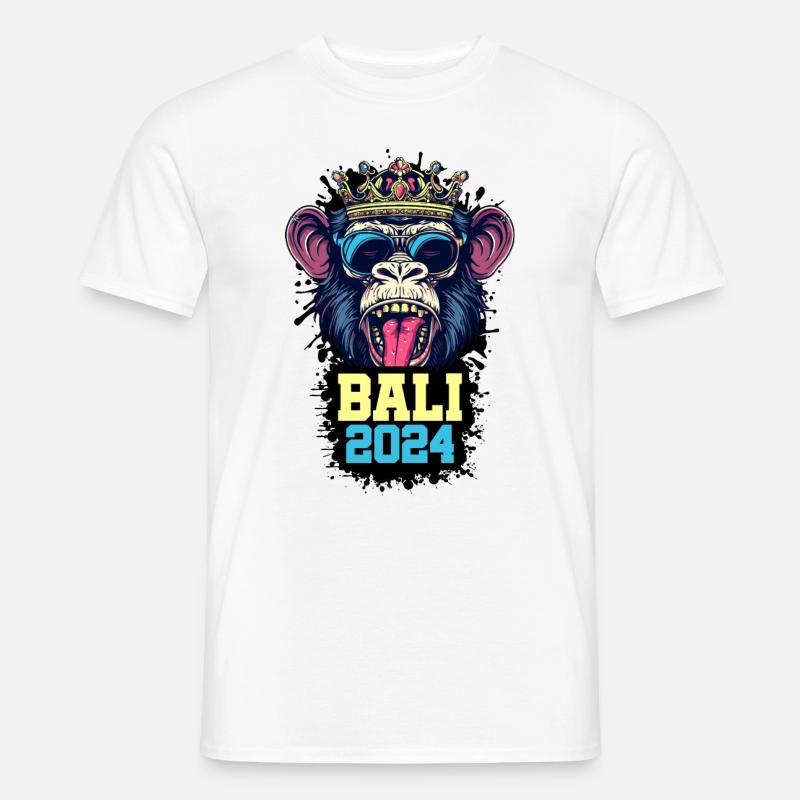 Bali 2024 Affe - Männer T-Shirt - Weiß