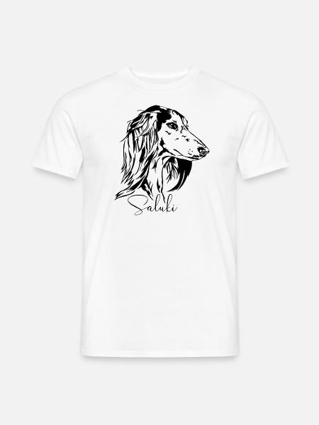 SALUKI Portrait Windhunde Windhund Wilsigns - Männer T-Shirt - Weiß