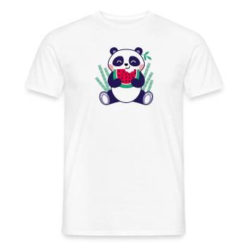 Panda à la pastèque - T-shirt homme - blanc - Devant - AI Model Male 178 dark (178cm)