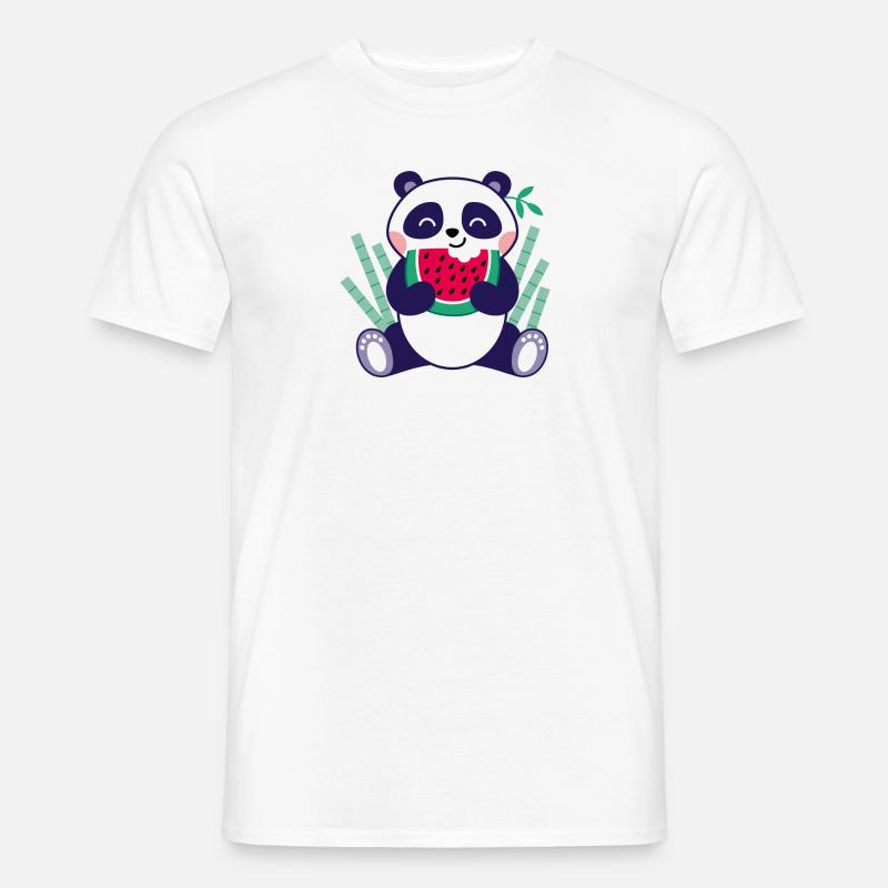 Panda à la pastèque - T-shirt homme - blanc