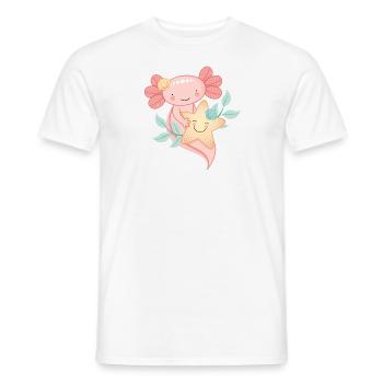 Axolotl mit Seestern - Männer T-Shirt - Weiß - Vorne - AI Model Male 178 dark (178cm)